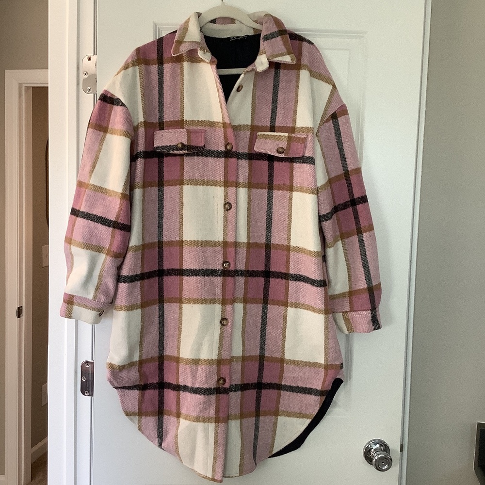 Long Insulated Flannel Jacket